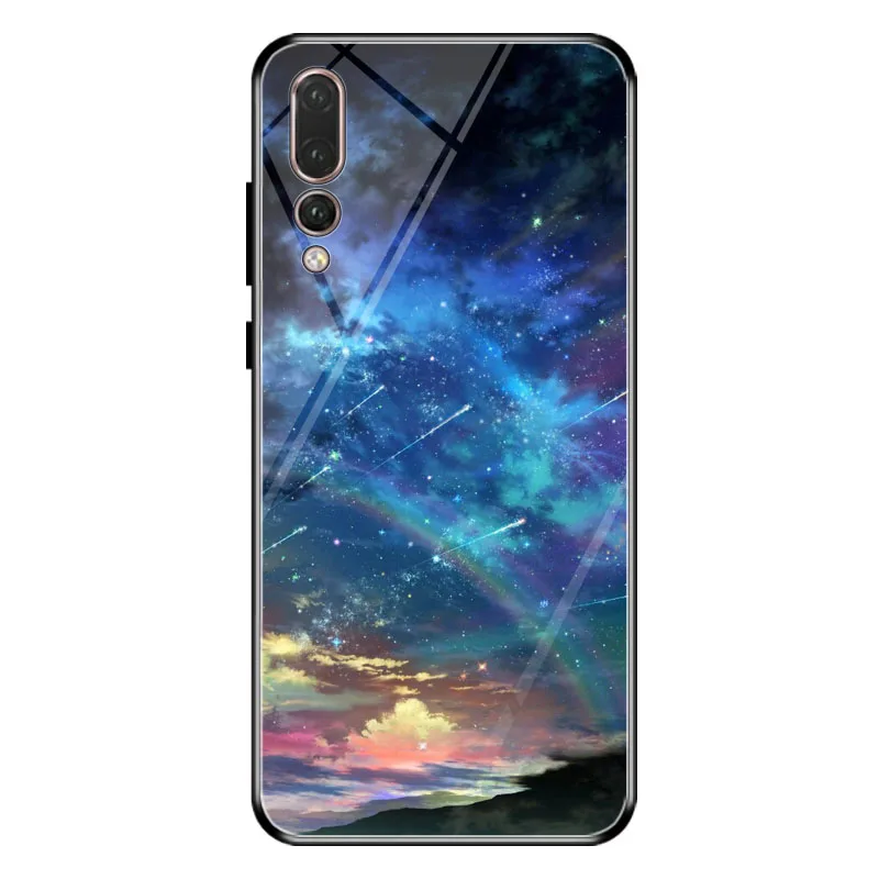 Стеклянный чехол для huawei P20 Pro из закаленного стекла противоударное покрытие