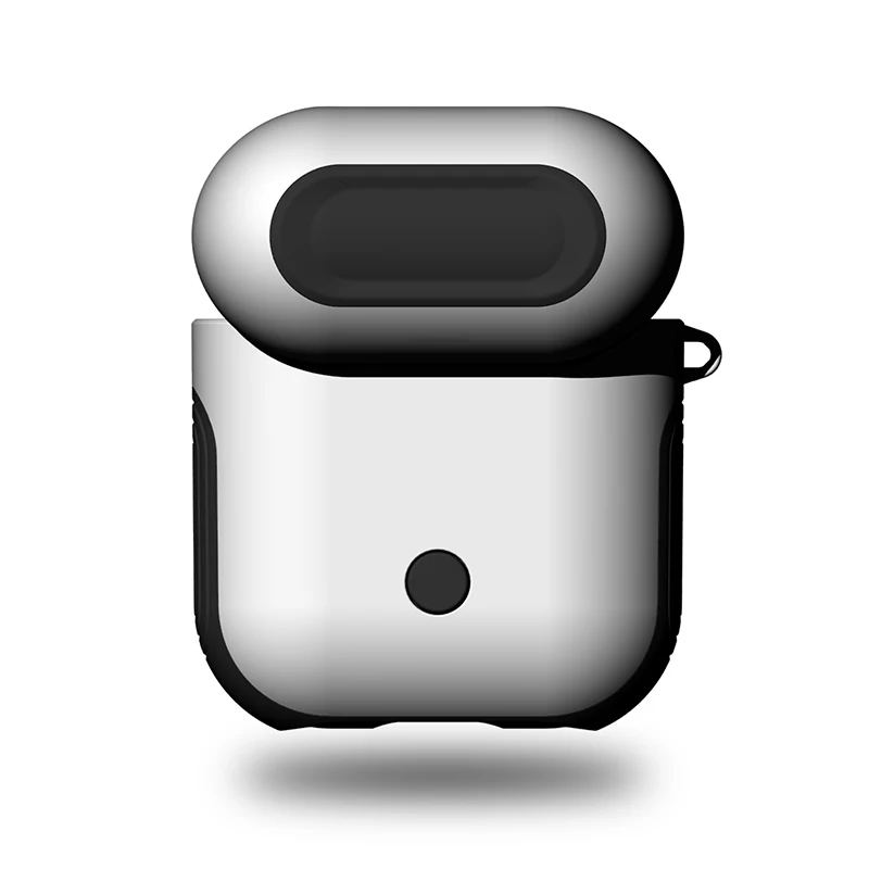 Белый Мягкий ТПУ+ PC защитный силиконовый чехол для Apple Airpods чехол для Airpods чехол s противоударный силиконовый чехол двухслойные сумки - Цвет: Белый