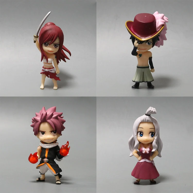 6 см аниме Fairy Tail ПВХ Рисунок Модель Natsu/серый/Lucy/Erza розничная торговля|Игровые