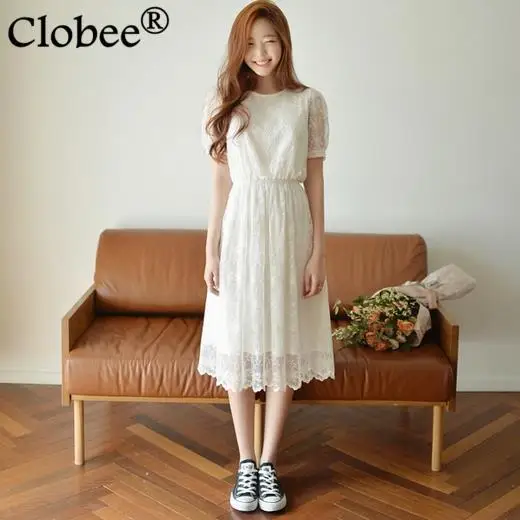 Летняя женская одежда 2018 халат Белое Кружевное облегающее женское платье с