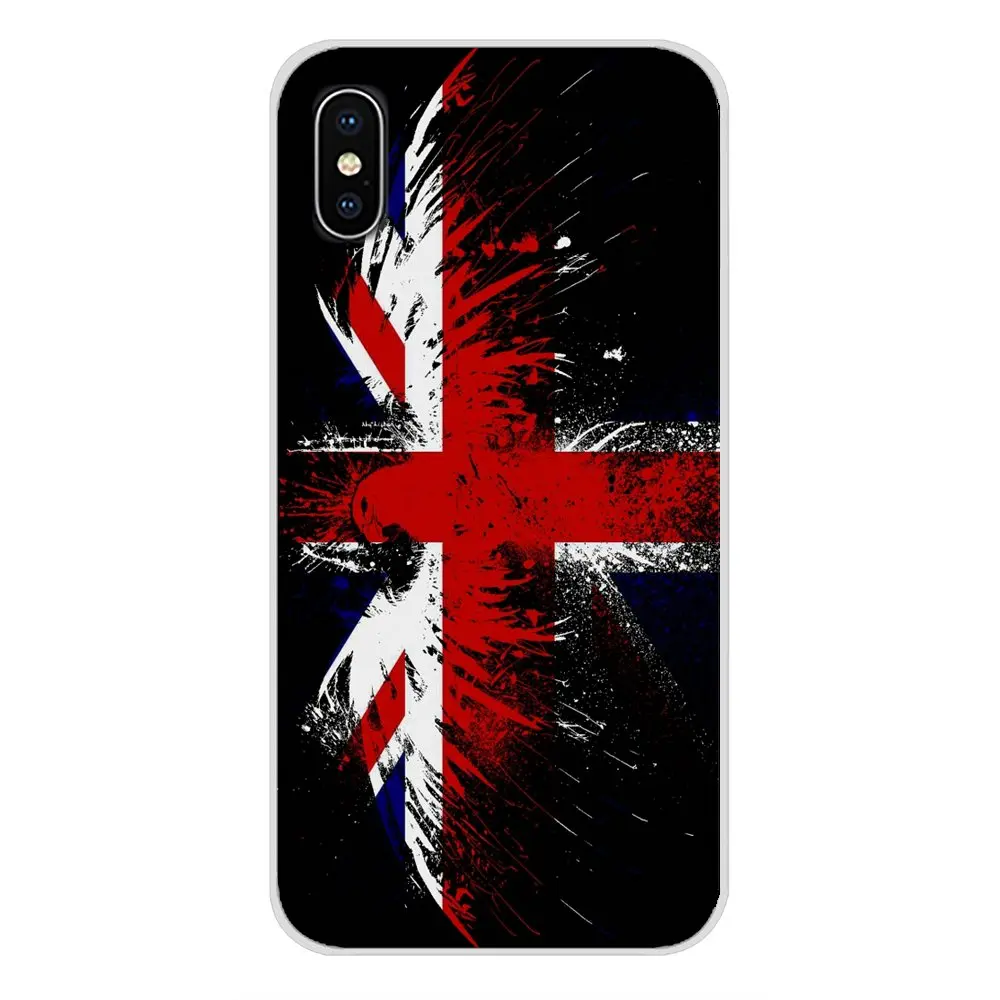 Аксессуары для телефонов с британским флагом Union Jack чехлы Apple iPhone X XR XS MAX 4 4S 5 5S 5C SE 6