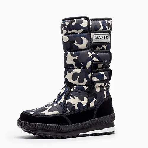 gray camouflage BUVAZIK/зимние теплые мужские ботинки; утепленные Водонепроницаемые зимние ботинки на платформе; мужские военные ботинки-дезерты до колена; уличные ботинки для охоты; botas; 47 - Цвет: gray camouflage