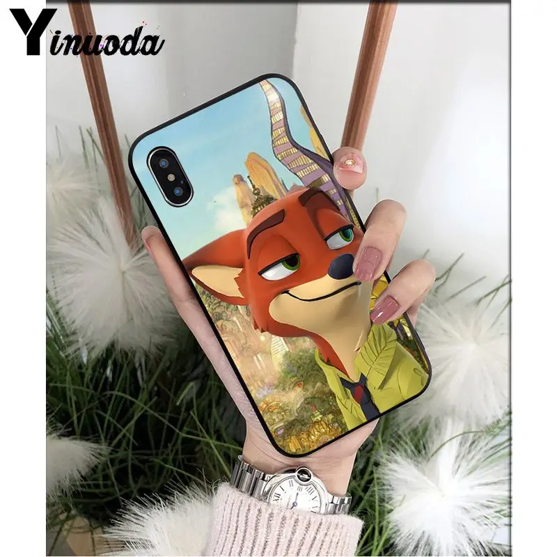 A14 Yinuoda Zootopia Lover fox rabbit DIY раскрашенный красивый чехол для телефона для iPhone X XS MAX 6 6s 7 7plus 8 8Plus 5 5S SE XR - Цвет: A14