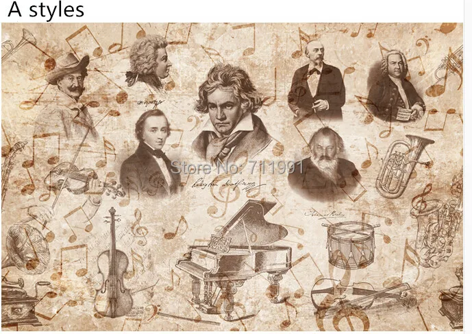 Бесплатная доставка пользовательская 3D Роспись ретро ностальгия Бетховен