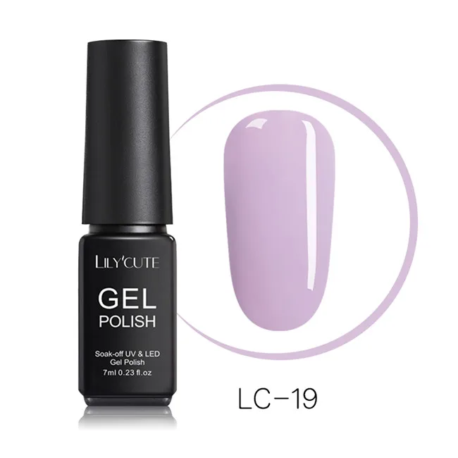 LC-19 LILYCUTE 7ml Nude Glitter Gel Nail Polish Shimmer Pink Purple Soak Off UV LED Gel Polish Varnish Nail Art Lacquer - Цвет: LC-19
