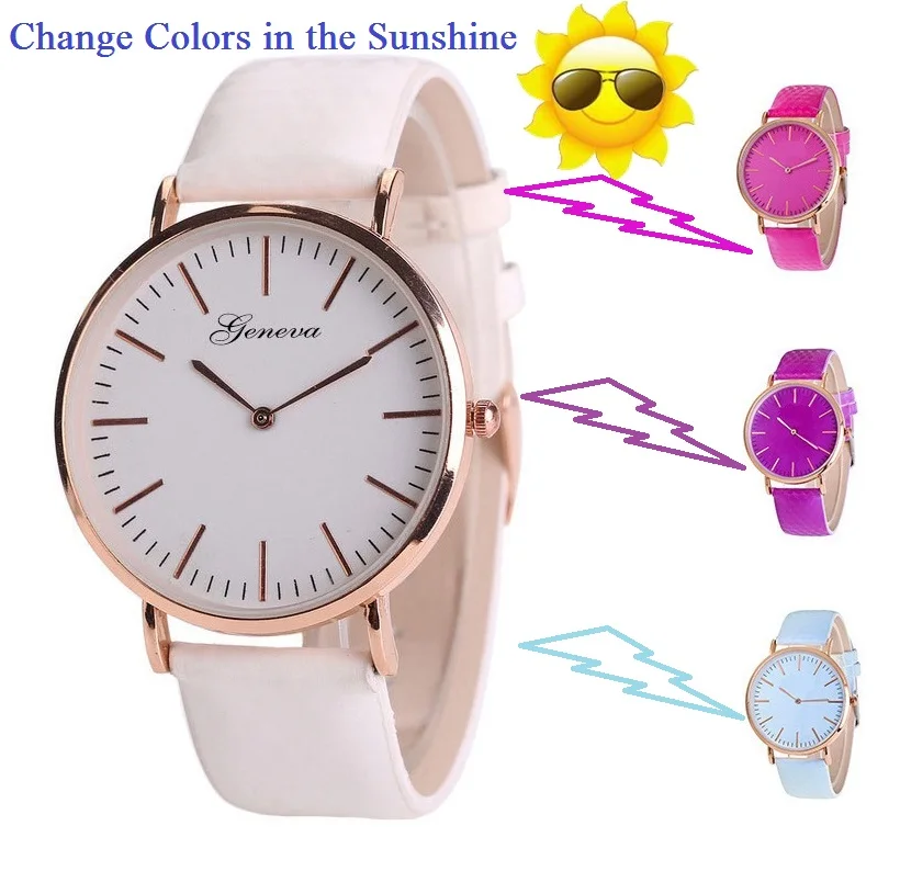 Relogio Feminino женские часы меняющие цвет на солнце простые модные дизайнерские