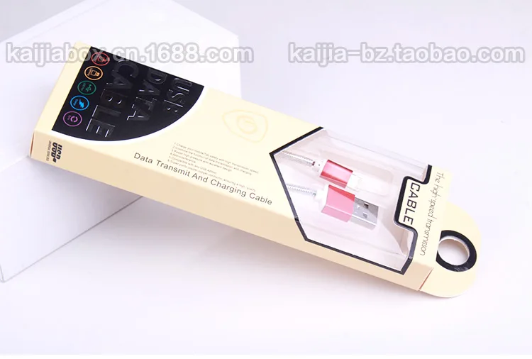 USB-кабели для зарядки 1-1 2 м бумажная упаковочная коробка iphone 5s/6splus SamsungS5/S6