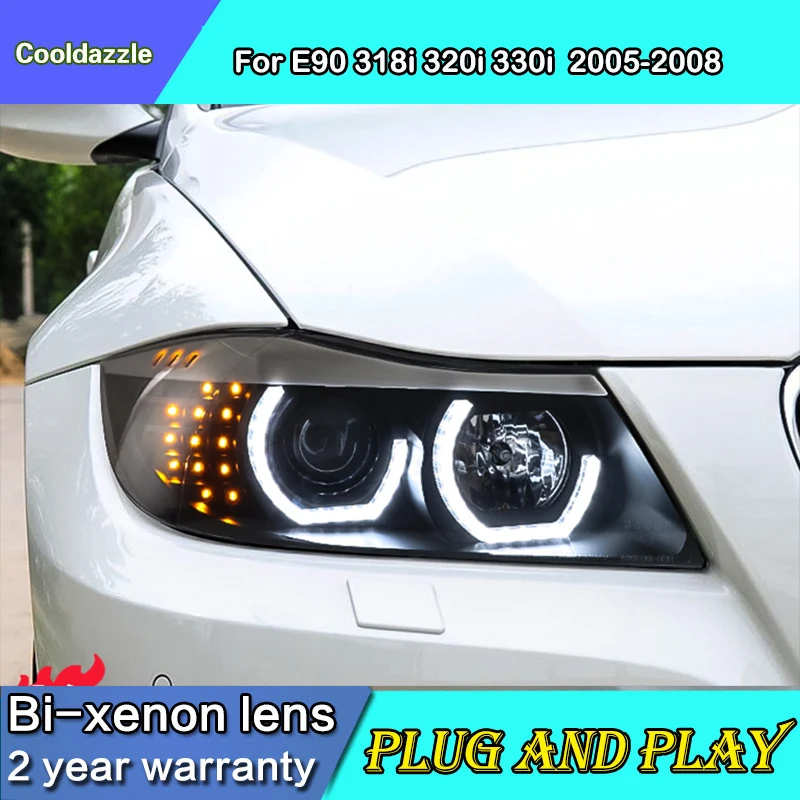 Чехол для стайлинга автомобиля BMW E90 318i 320i 330i светодиодный фары 2005 2006 2007 2008 года