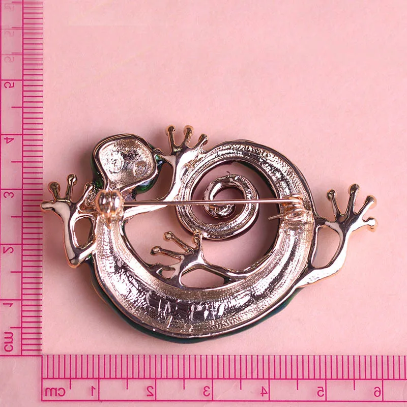 Большая синяя эмаль эстмальта Ящерица Геккон Броши для женщин девушек корсажная