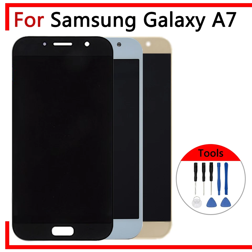 Для samsung Galaxy A7 2017 A720 A720F SM ЖК дисплей Дисплей Сенсорный экран дигитайзер для сборки