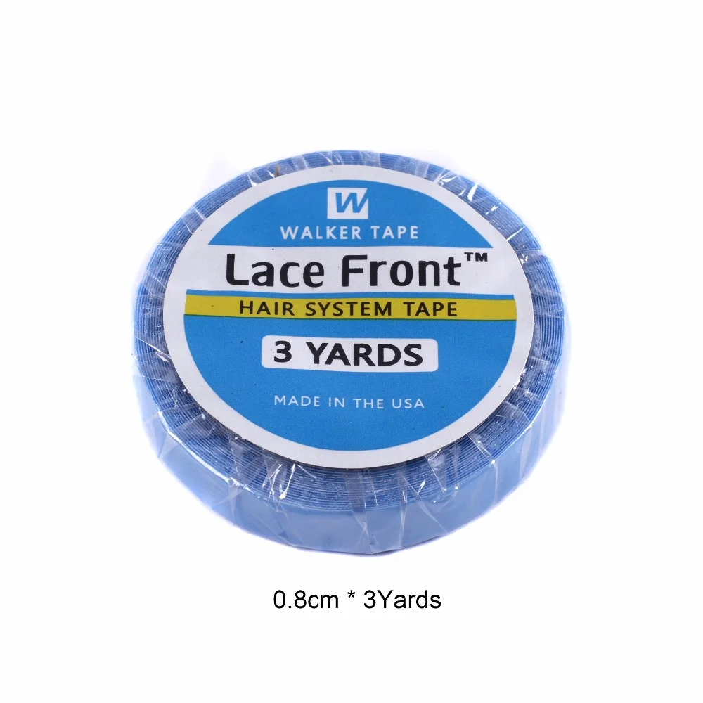   1 Roll 0.8/1CM*3 Yards Super Hair Blue Tape Double-Sided Adhesive Tape for Hair Extension/Lace Wig/Toupee 