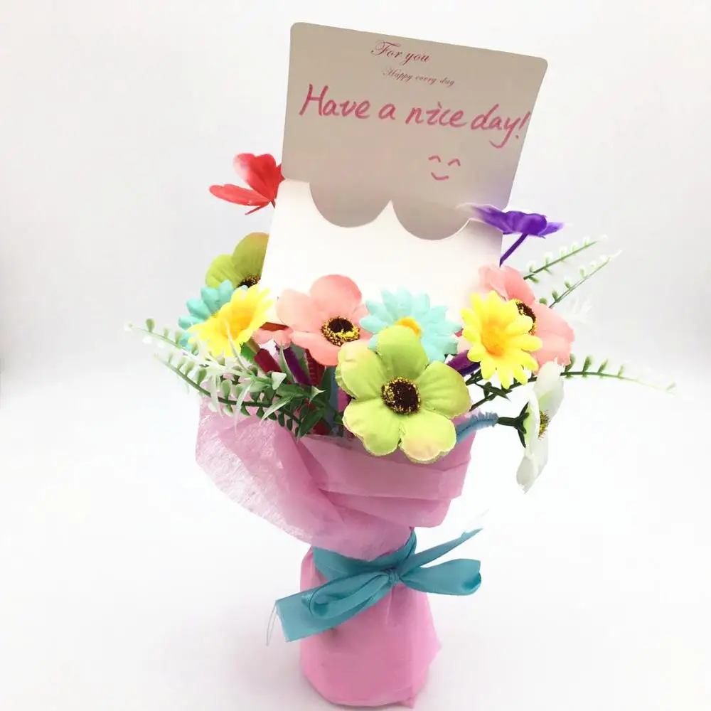 Happyxuan 5 шт. креативный букет ручной работы Цветы Дети DIY игрушки Наборы день отцов ремесла Начальная школа образование учителя подарок