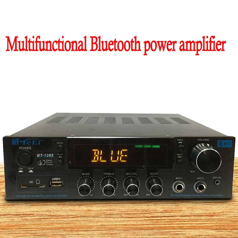 Новые усилители HIFI 2 0/дом/караоке/конференц зал/двойной микрофон/bluetooth