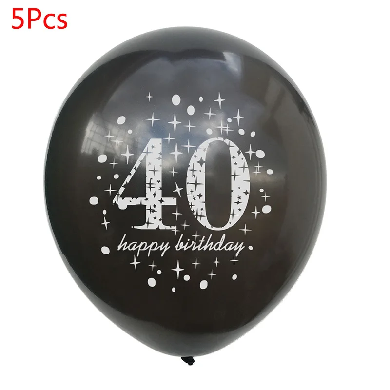 5PCS balloon Воздушный шар на день рождения 30, 40, 50, 60, 70, 80 лет, украшение на день рождения, шар на день рождения, номер 50, золотой, черный, на день рождения, S2XZ - Цвет: 5PCS balloon