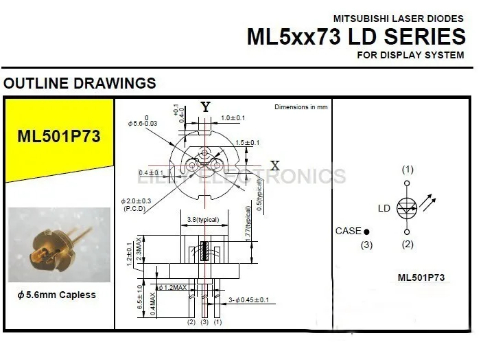 500 нм МВт оранжевый красный лазерный диод LD ML501P73 Новинка|ld|ld diode |