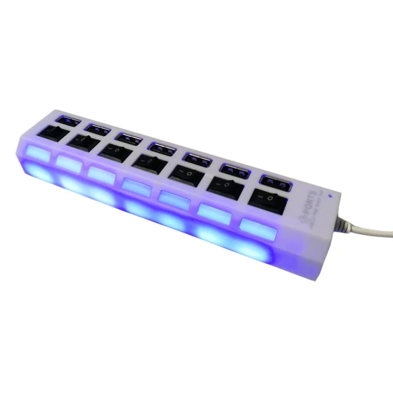 AOZIPU Портативный 7 портов USB концентратор Usb 2 0 Мульти сплиттер с переключателем