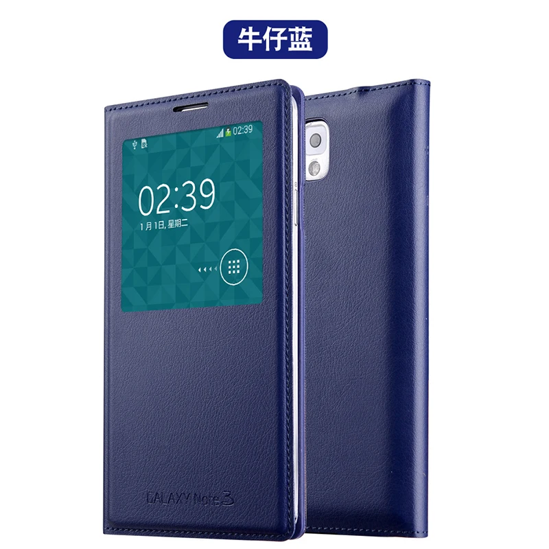 Умный флип чехол для Samsung galaxy Note 3 Оригинальный телефона из искусственной кожи