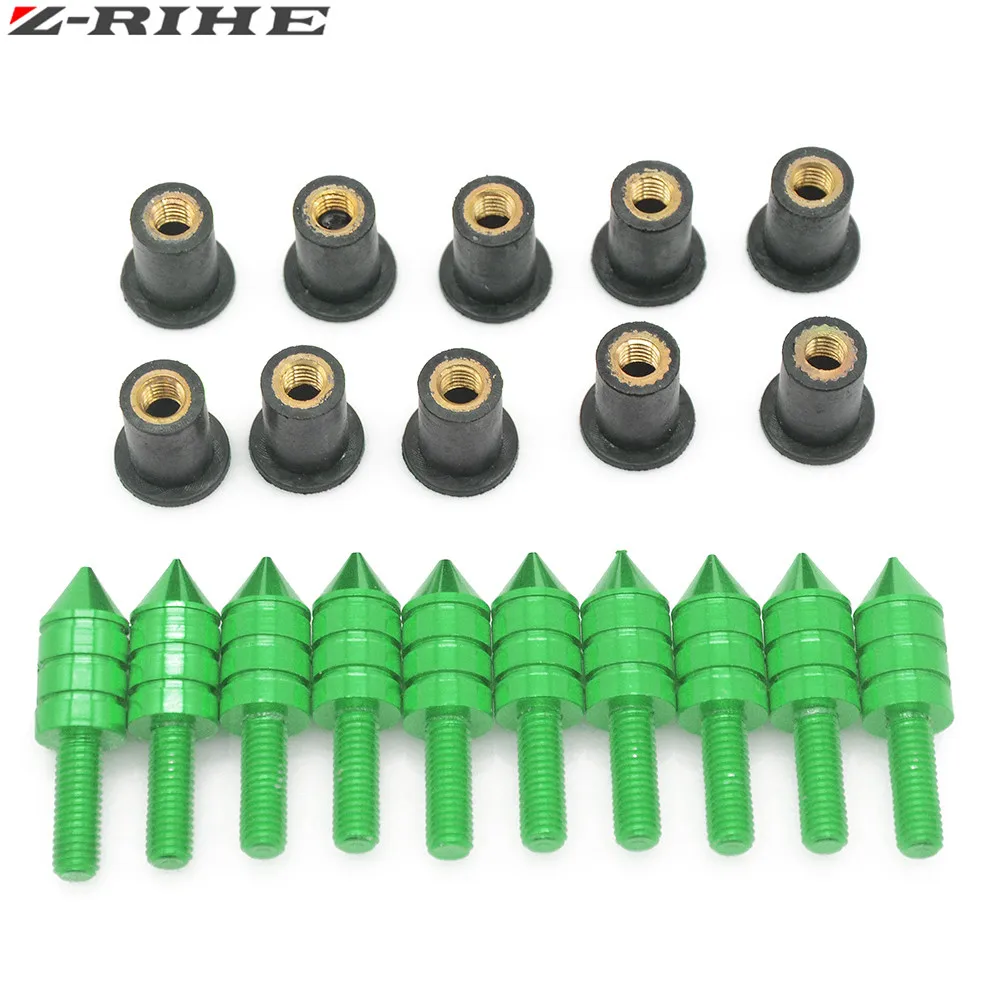 for Kawasaki Z1000SX ER6N Motorcycle Windscreen Spike M5 Bolts Well Nuts For ER-6F ER-6N NINJA 400R 650R Z125 Z250 Z800 | Автомобили и