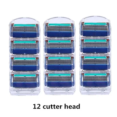 12 cutter head 12 piunids Универсальный нержавеющая сталь 5-ти слойной руководство лезвие бритвы Для мужчин по эксплуатации электрическая бритва Скрытая лезвие бритвы - Цвет: 12 cutter head