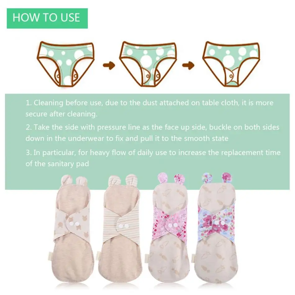 1 шт. женские гигиенические прокладки из 250 органического хлопка 100% мм|menstrual pads