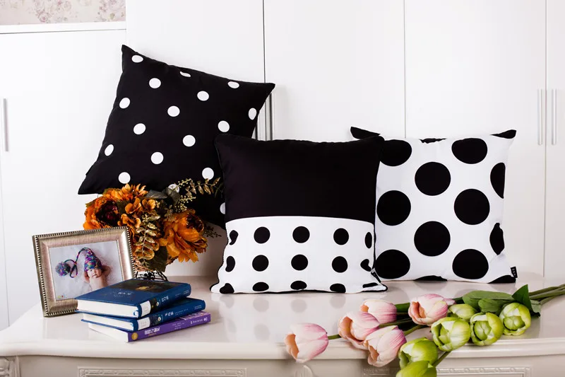 Современная Минималистичная черно белая наволочка для подушки Геометрическая в