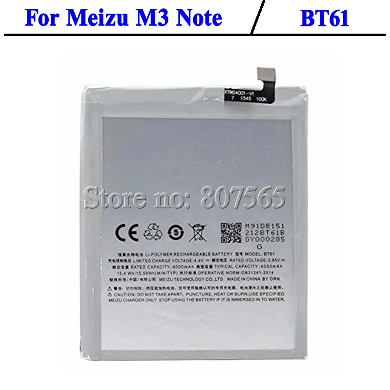 M681H для Meizu M3 Note батарея BT61 4000 мАч 100% Новый Сменный аккумулятор Pro Prime|battery for|battery for