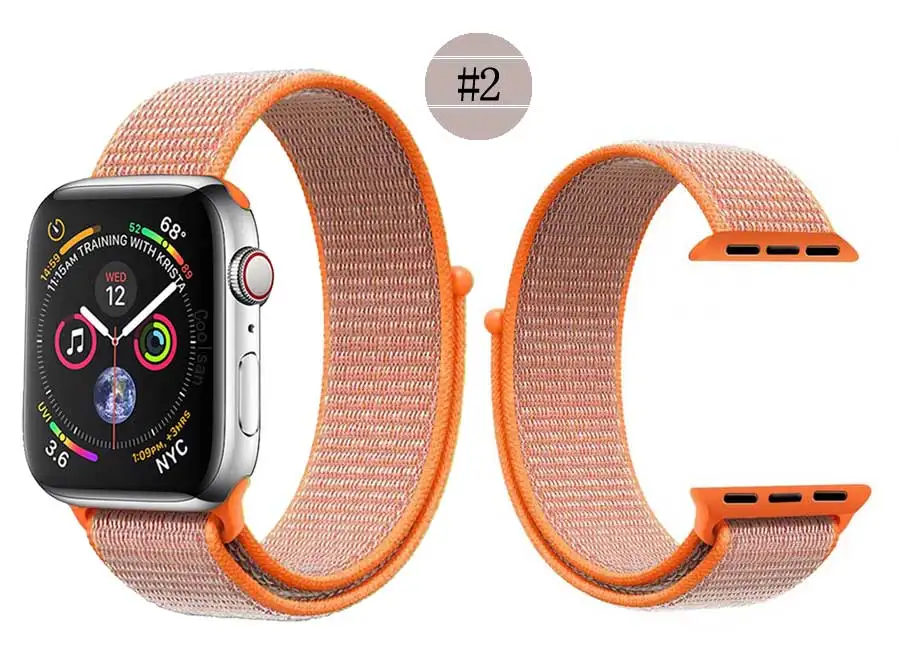 Для мужчин и женщин 38 мм 42 мм 40 мм 44 мм ремешок для apple watch серии 1 2 3 4 тканый нейлоновый ремешок для iWatch 4 цветной узор браслет
