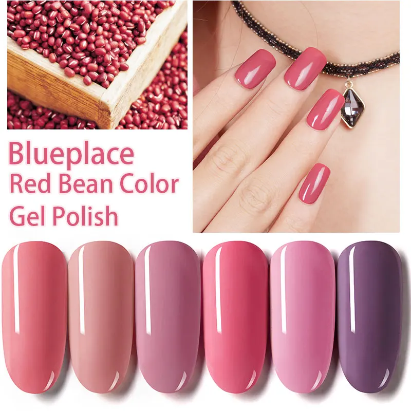 Hot Sale 1PC Blue Place 8ml Red Bean Nail Gel Polish Shiny Vanish Lacquer UV LED Lamp 120 Colors Soak Off Cosmetics Manicure | Красота и