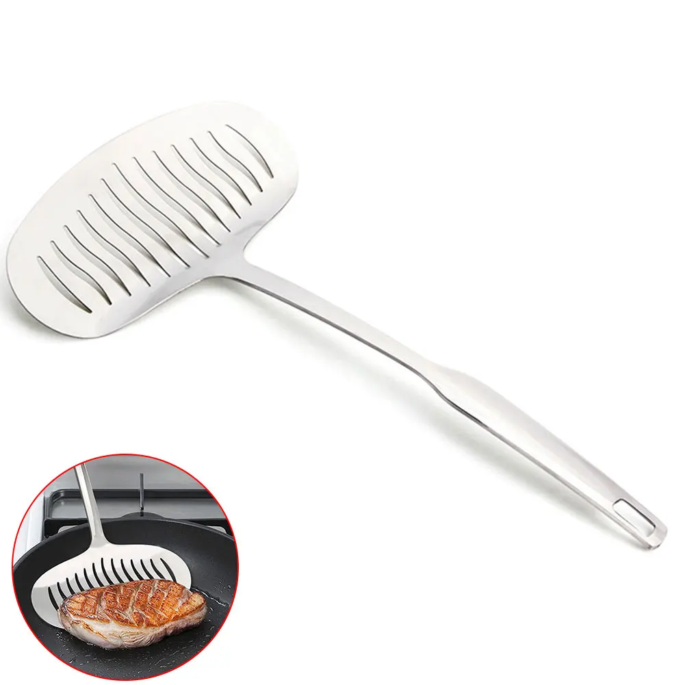 Steak Spatula Multi-function Shovel Fish Lifter Spade Fried Oil Straining Stainless Steel Kitchen Utensils Cooking Widening |