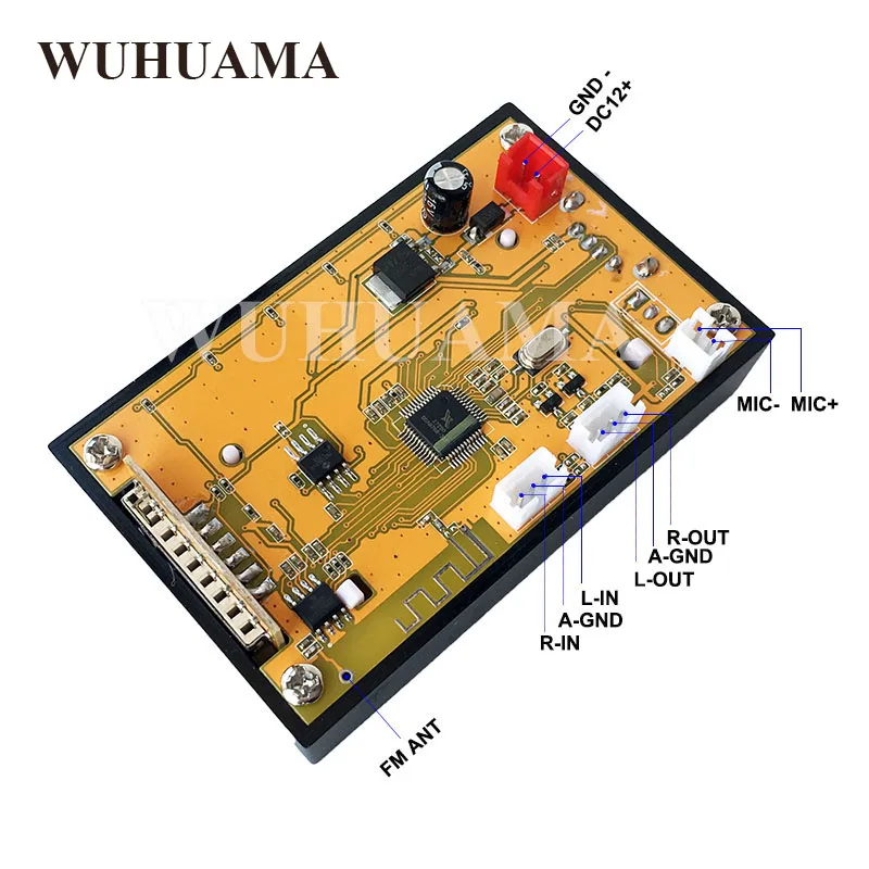 Синий светодиодный MP3 WAV WMA плеер модуль Bluetooth FM SD USB аудио декодер плата с