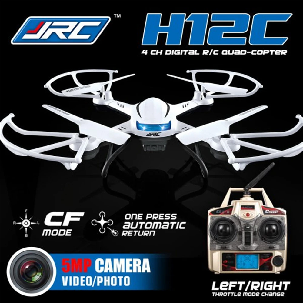 JJRC H12C 6 Axis Headless Mode 2.4G 4CH RC Quadcopter 360 Degree Rollover UFO Helicopter Professional Drone Dron 5.0MP HD Camera|helicopter