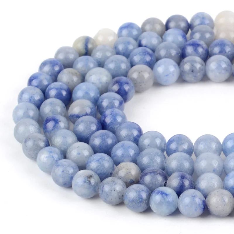 Blue Aventurine Бусы из натурального камня 4 мм-12 мм Амазонит гранат Flourite Lava stone бусины для изготовления ювелирных изделий женские браслеты ожерелья - Цвет: Blue Aventurine
