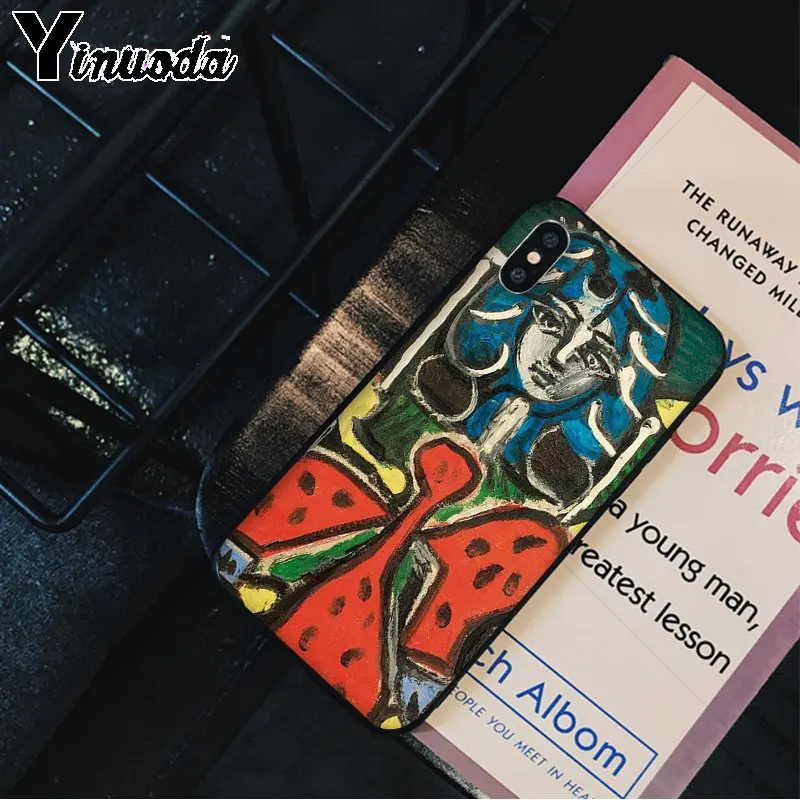 Yinuoda Pablo Picasso мягкий силиконовый черный чехол для телефона Apple iPhone 8 7 6 6S Plus X XS MAX 5 5S SE