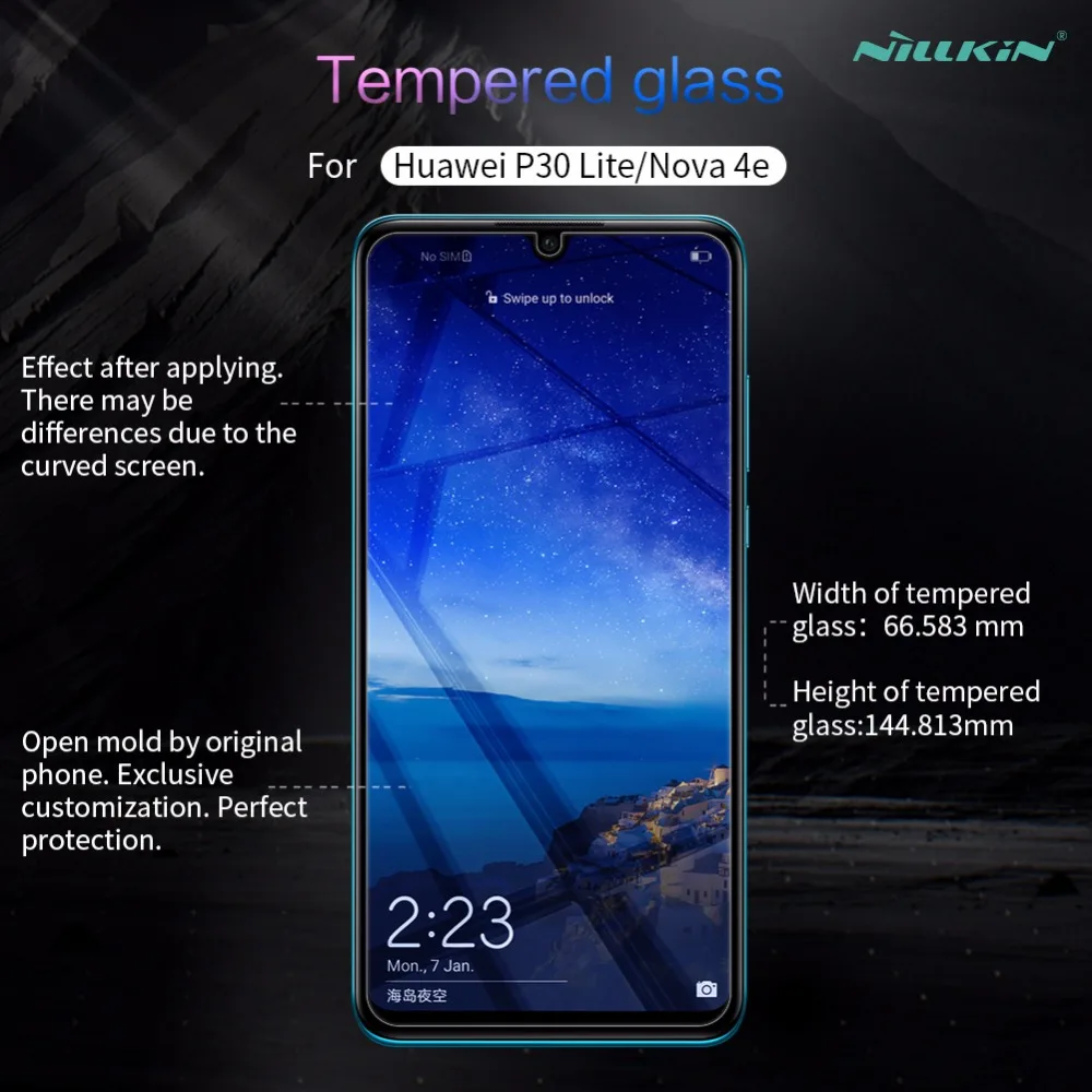 Безопасность Стекло для huawei P30 Lite Защитное стекло Nillkin H+ PRO 2.5D Экран Защитная Стекло пленка huawei P30 Lite в розничной посылка