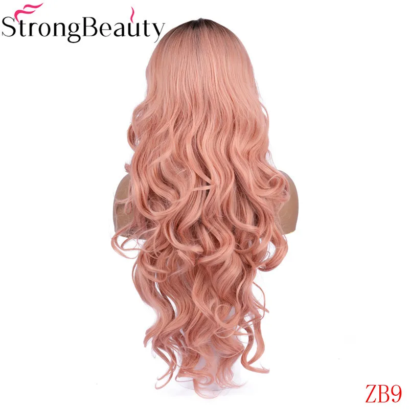 StrongBeauty синтетический парик фронта шнурка длинные волнистые натуральные парики женские парики