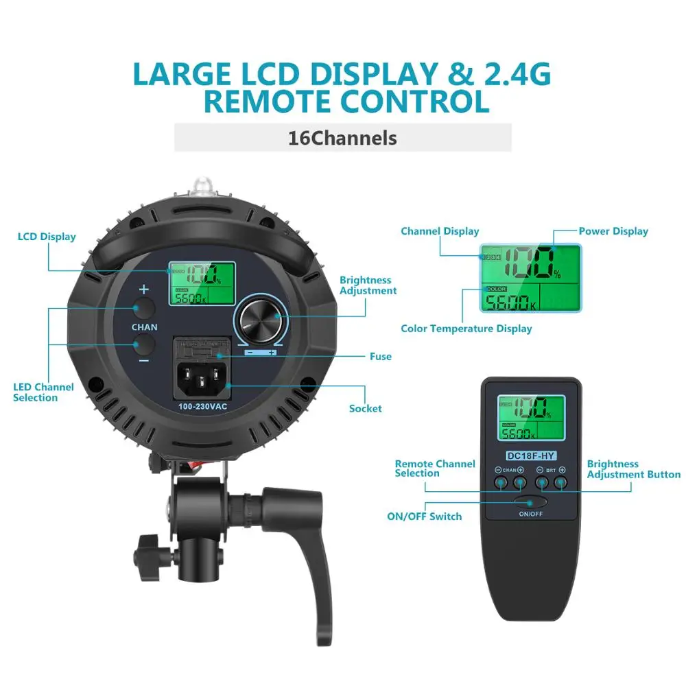 Neewer SL-60W LED Video Light White 5600K Version, 60W CRI 95+, TLCI 90+ with Remote Control and Reflector,Continuous Lighting