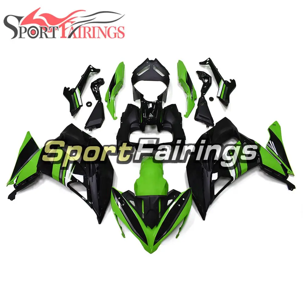 Зеленый черный полный мотоцикл обтекатели комплект для Kawasaki ER6F Ninja650r 2017 17 ABS