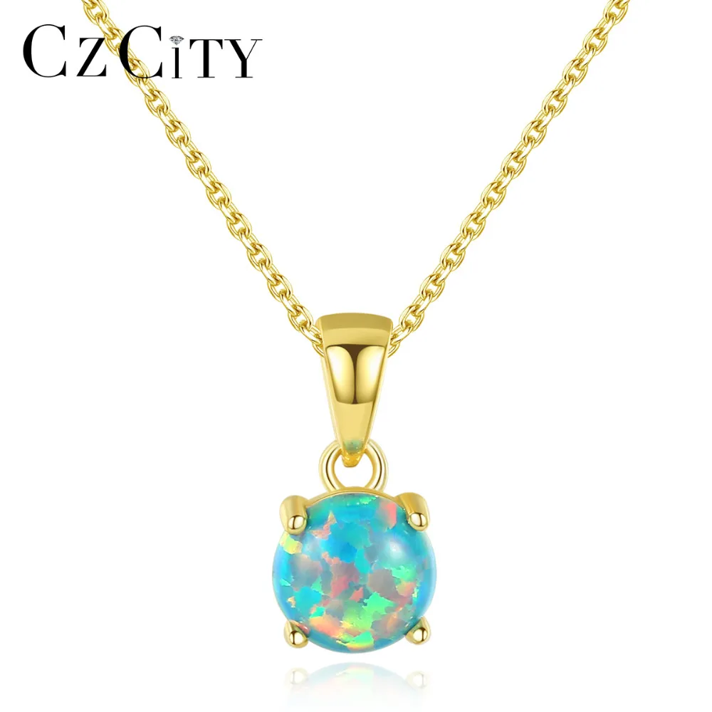 CZCITY из чистого стерлингового серебра 925 ожерелья для женщин с разноцветными