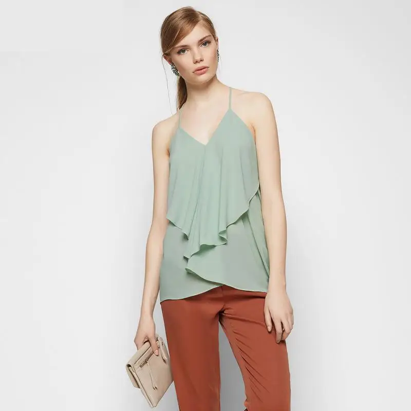 2018 новые модные летние топы Для женщин девочек пикантные рюшами короткий топ