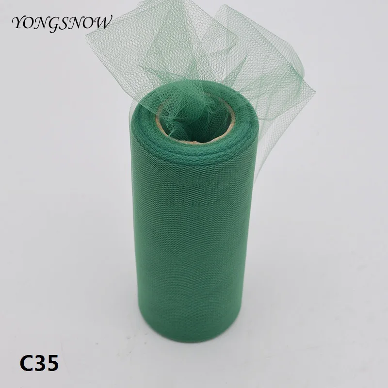 15cm C35 25 ярдов 15 см Тюль в рулонах для свадьбы украшение рулон ткани ремесло Тюлевая пачка платье DIY шелковые органза вечерние поставки - Цвет: 15cm C35