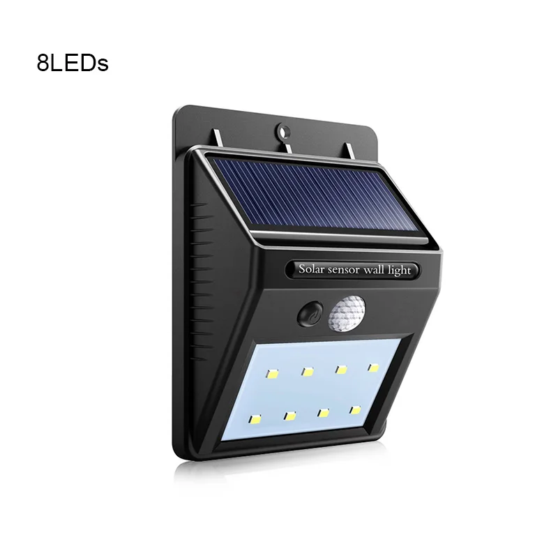 8LEDs PIR датчик движения Солнечный светодиодный светильник для сада лампы Водонепроницаемый Солнечный открытый настенный светильник безопасности ночной Светильник - Испускаемый цвет: 8LEDs