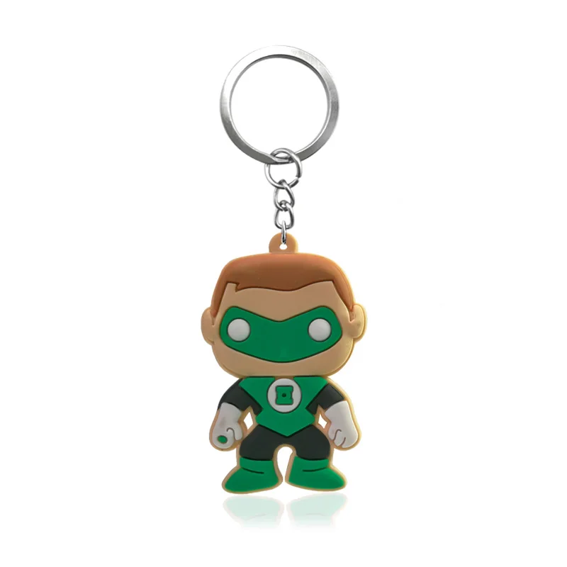 7028-07 20pcs 20pcs Justice League Keychain PVC Key Ring Kids Gift Key Chain Batman Superman Key Holder Party Favor Chaveiro Birthday Gift - Цвет: 7028-07 20pcs