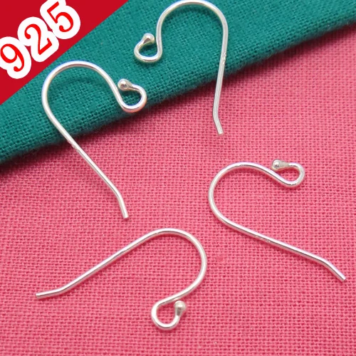 10pcs/lot Real 925 Sterling Silver Color  9*11mm Jewelry Making Earring Ear Hook Accessories Wholesale