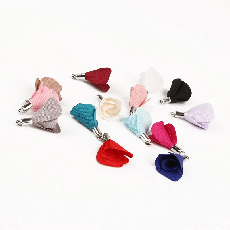 Оптовая продажа 30-60 шт 20 мм тканевая Цветочная кисточка для брелка ремней