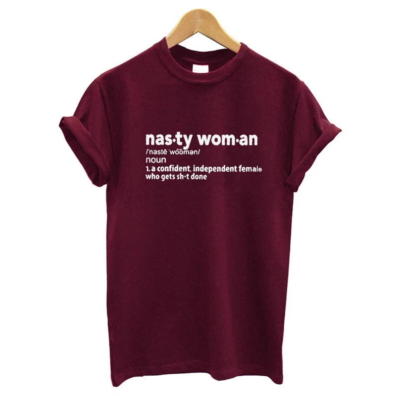 EnjoytheSpirit женская рубашка анти Трамп футболка с надписью Nasty Woman феминистская