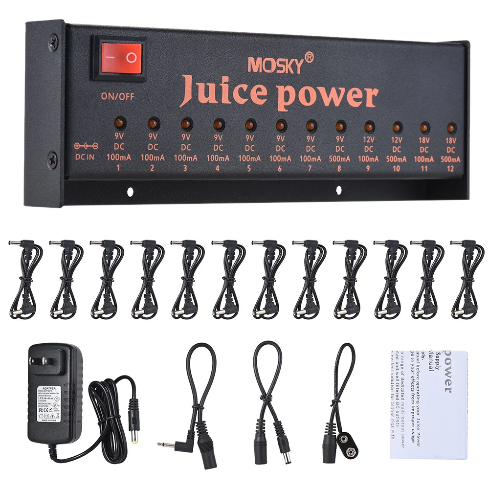 Новое поступление блок питания для гитарных эффектов MOSKY 9 В 12 18 в гитарные