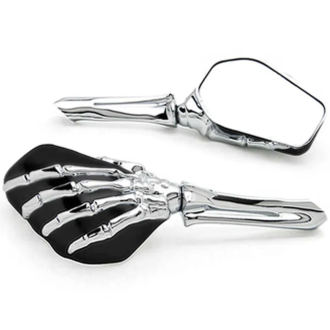 

Brand new Black/Chrome Custom Motorcycle Skeleton Mirrors For Kawasaki Eliminator BN 125 250 600 900