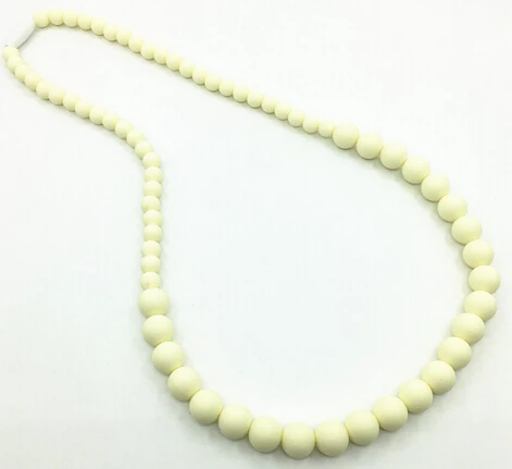 beige Одобренное FDA Силиконовое жевательное ожерелье для прорезывания зубов с жевательными бусинами для мамы Прорезыватель для зубов для малышей жевательное ожерелье Силиконовые бусы - Окраска металла: beige