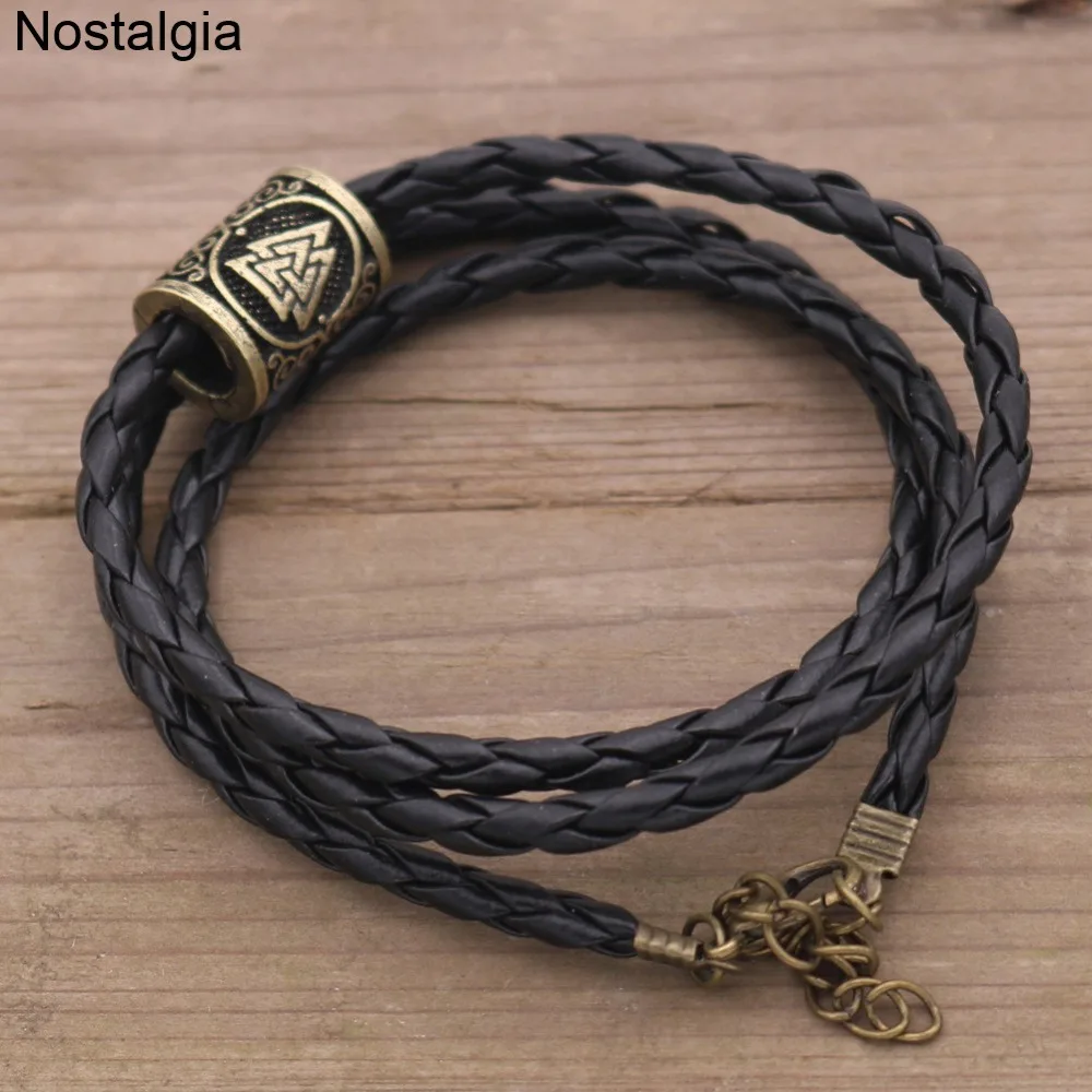 Скандинавский бисер с рунами Valknut Vegvisir троица символ мужской браслет, Викинг ювелирные изделия для женщин