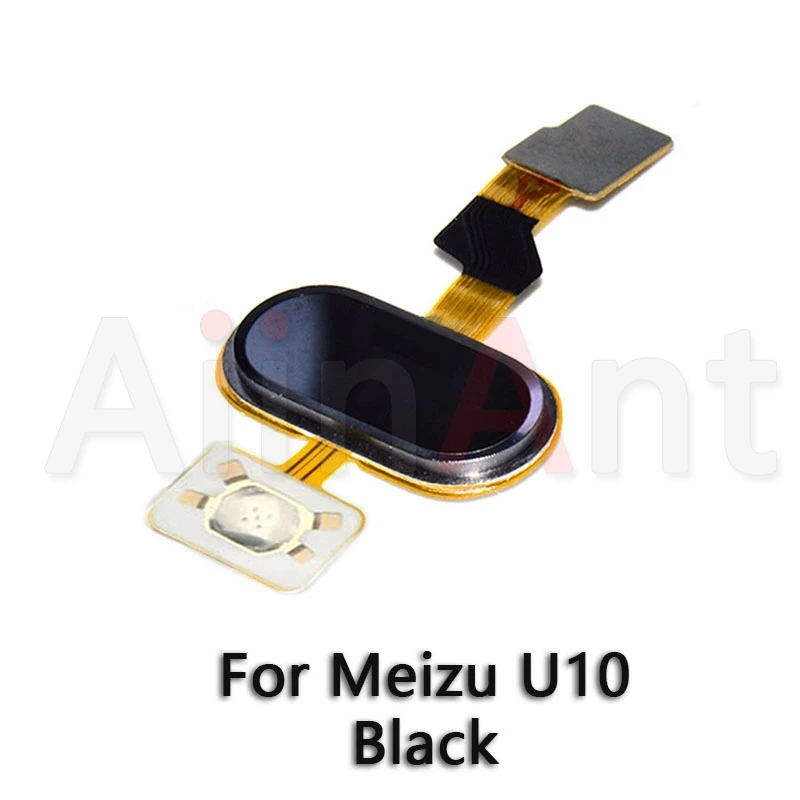 U10 Black Aiinant Оригинальная Кнопка возврата домой сенсорный ID датчик отпечатков пальцев гибкий кабель для Meizu U10 U20 Home Flex - Цвет: U10 Black